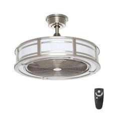 HDC AM382B-BN Brette II 23" In/Outdoor Brushed Nickel Ceiling Fan Light Remote