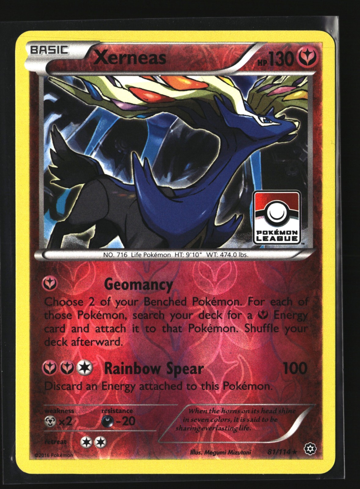 Pokemon XERNEAS 81/114 Reverse Holo League Promo (XY Steam Siege) LP/Light Play