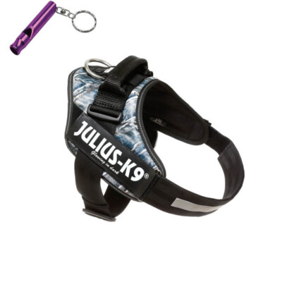 Julius K9, IDC-Powergeschirr, Jeans, Gr.1, mit Hundepfeife