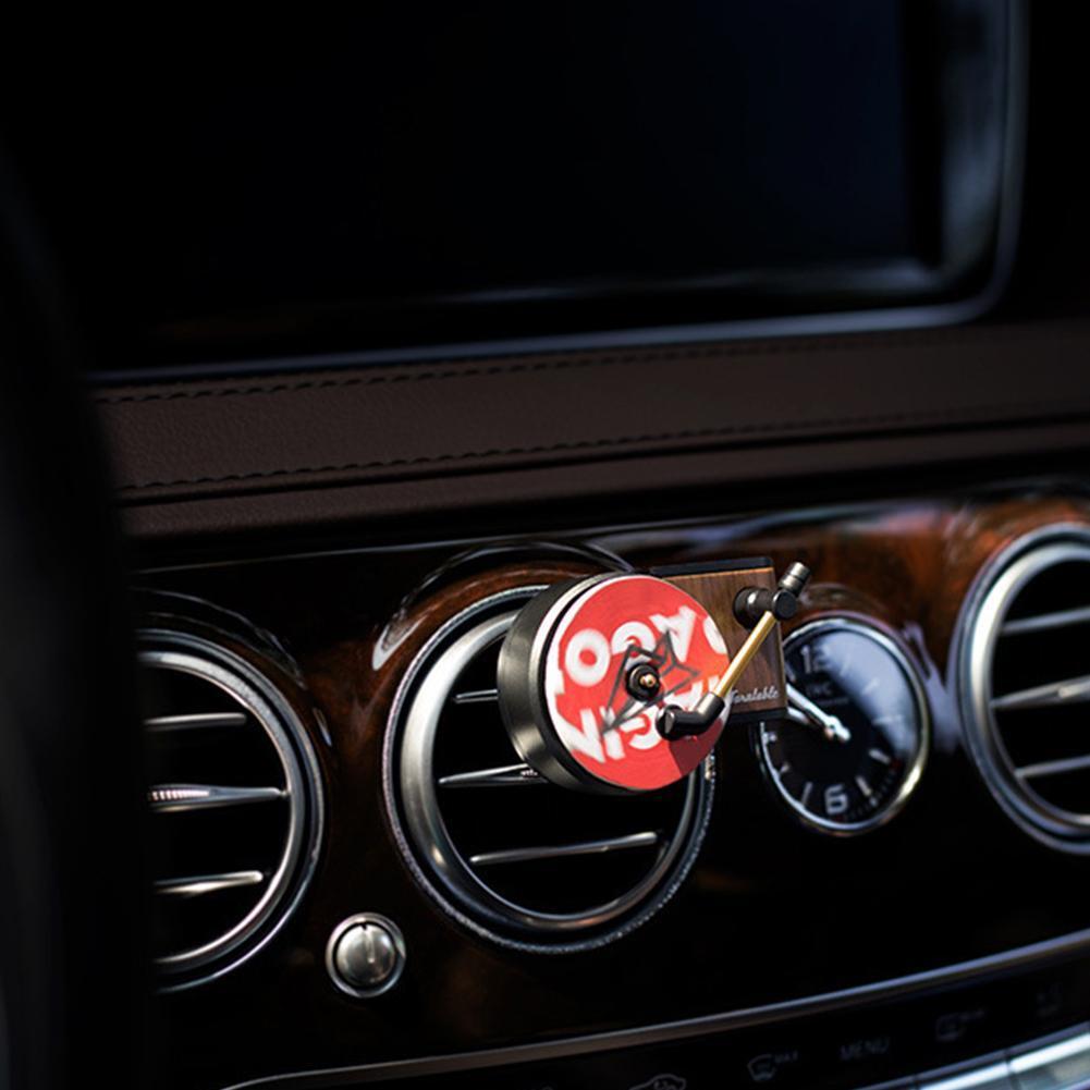 Vintage Record Player Car Air Freshener Clip - Turntable Design Auto Perfume-image
