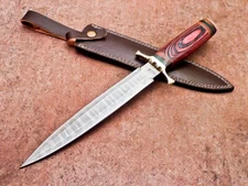 Rare Dagger Boot FIX BLADE Knife CUSTOM HANDMADE FORGED DAMASCUS Steel KNIFE 55