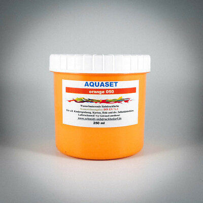 250ml SICO AQUASET 050 Orange | Siebdruck | Farbe der Zukunft | DIN EN 71-3