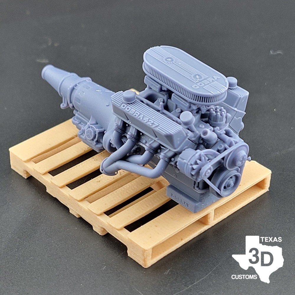 Ford 427 Cobra Dual Carb model engine resin 3D printed 1:24-1:8 scale