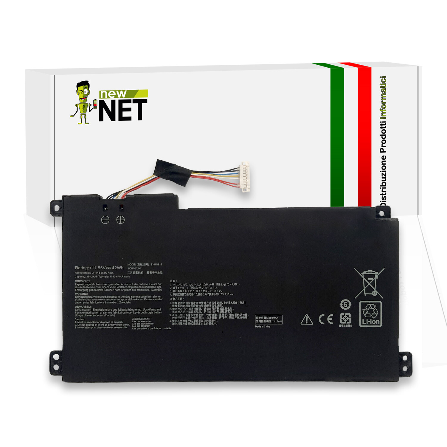 Batteria Compatibile ASUS B31N1912 11,55V 42Wh E410MA E510MA E510M