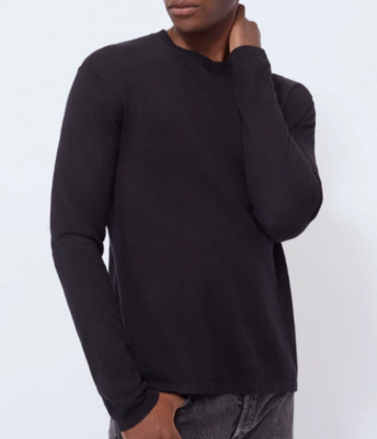 BALDWIN Inez Lightweight Linen Blend Pullover Black M NWT $178