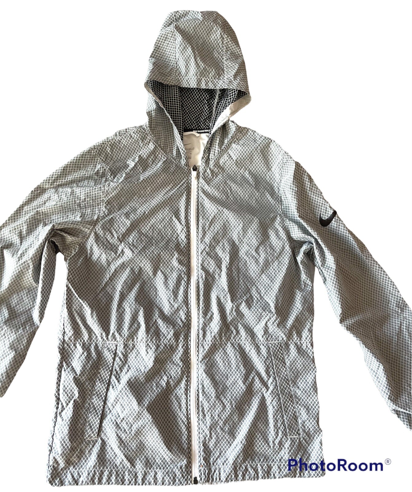 SACAI X NIKE Nike Shield giacca full zip con cappuccio repel basket grigio uomo taglia small logo