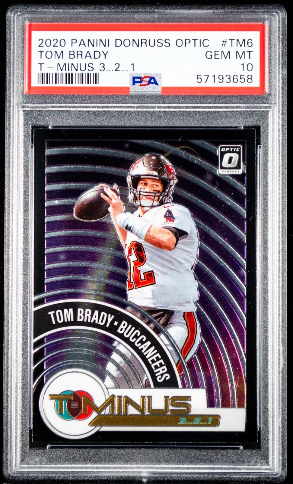 2020 Panini Donruss Optic Tom Brady #TM6 PSA 10 T-Minus 3 2 1 Buccaneers GOAT