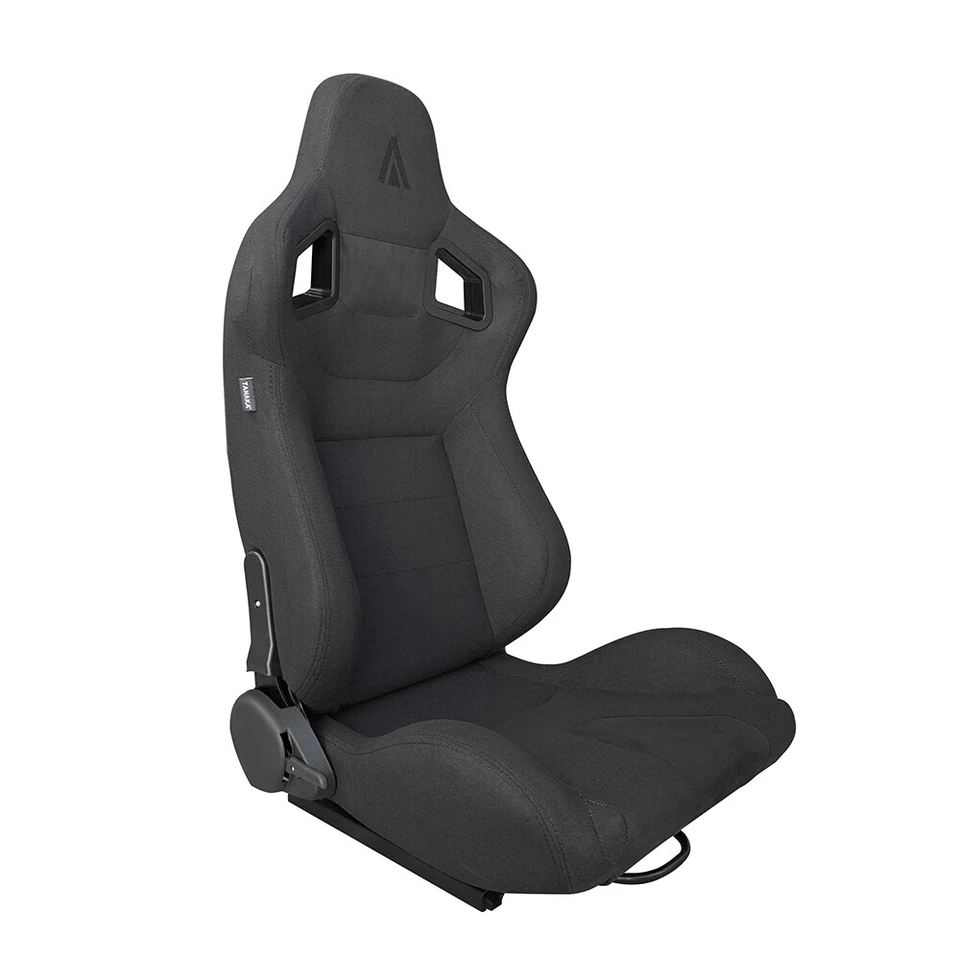 PAR de asientos de carreras de tela negra Tanaka reclinables con deslizadores para BMW B Foto 3 de 4