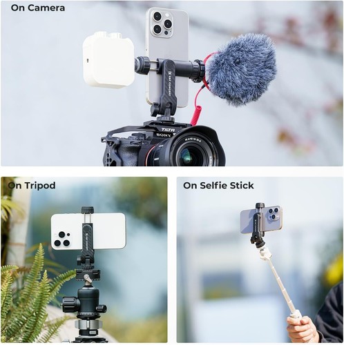 K&F Concept Phone/Tablet Tripod Mount Universal Holder for Tripod w/ 1/4" Thread - Photo 6 sur 28