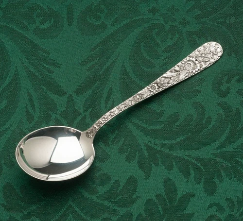 S. Kirk & Son Repousse Sterling Silver Cream Soup Spoons 6 1/8"