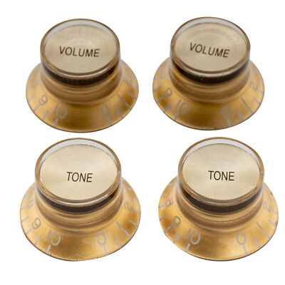 Musiclily Pro Gold Inch Hat 2 Volume 2 Tone Knob Set For USA Les Paul SG Guitar