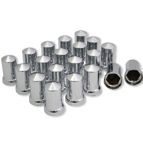 33mm Chrome Lug Nut Covers PUSH ON Plastic Tall Pointed 20 Pack eBay
