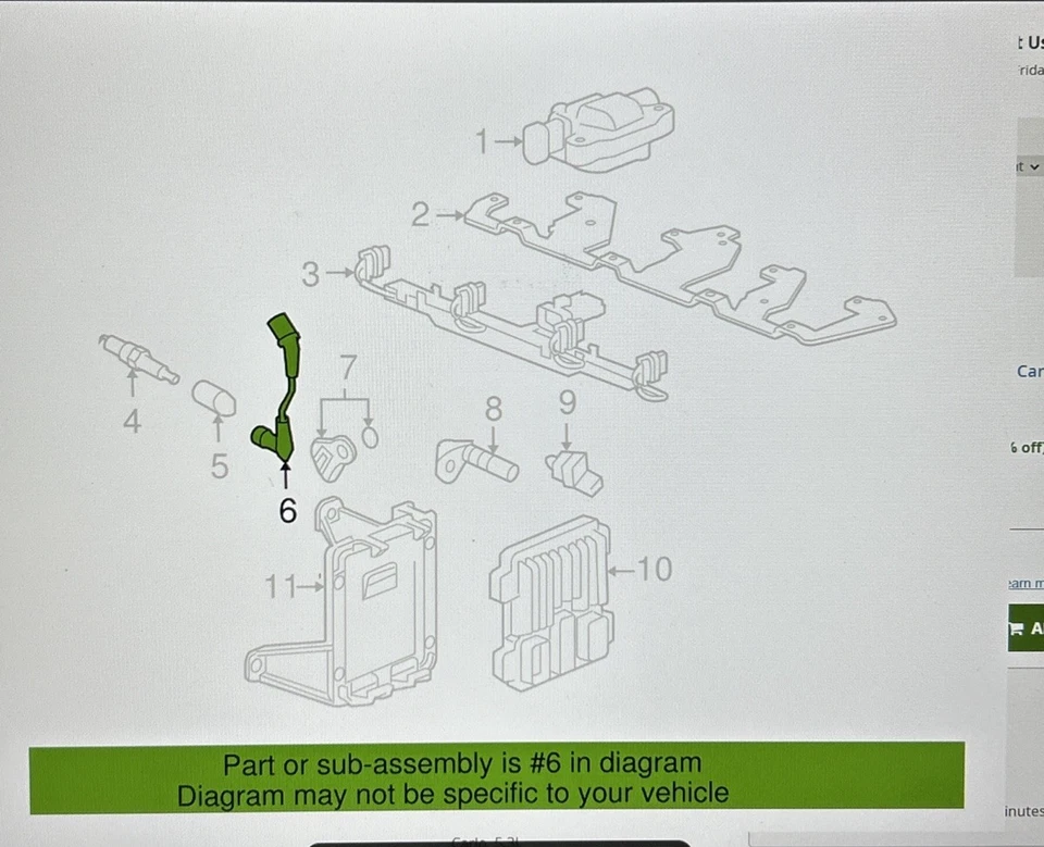 Fio de vela de ignição GM genuíno 12731653 4.8 5.3 6.0 6.2 7.0 maioria dos modelos veja descrição - Imagem 3 de 3