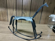 Handmade Steel Rocking Giraffe Sculpture Decoration Primative 