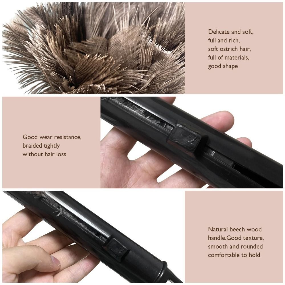 Fluffy Dust Brush 15 Inch Cleaning Supplies Reusable Ostrich Feather Duster eBay