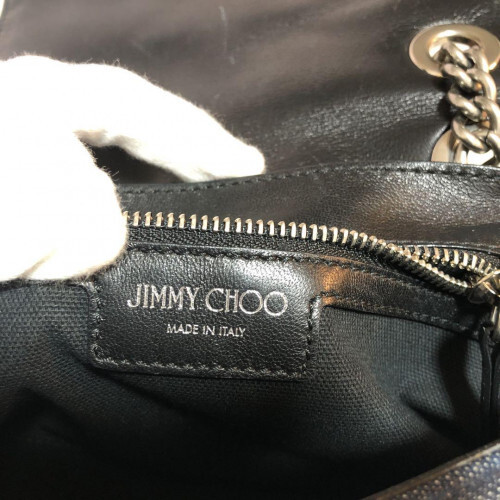 Jimmy Choo denim shoulder bag Star Helia Pochette chain Blue