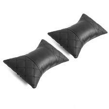 2x Car Seat Neck Pillow Head Shoulder Rest Pad Black Pu Leather 2x Car Seat Neck Pillow Head Shoulder Rest Pad Black Pu Leather