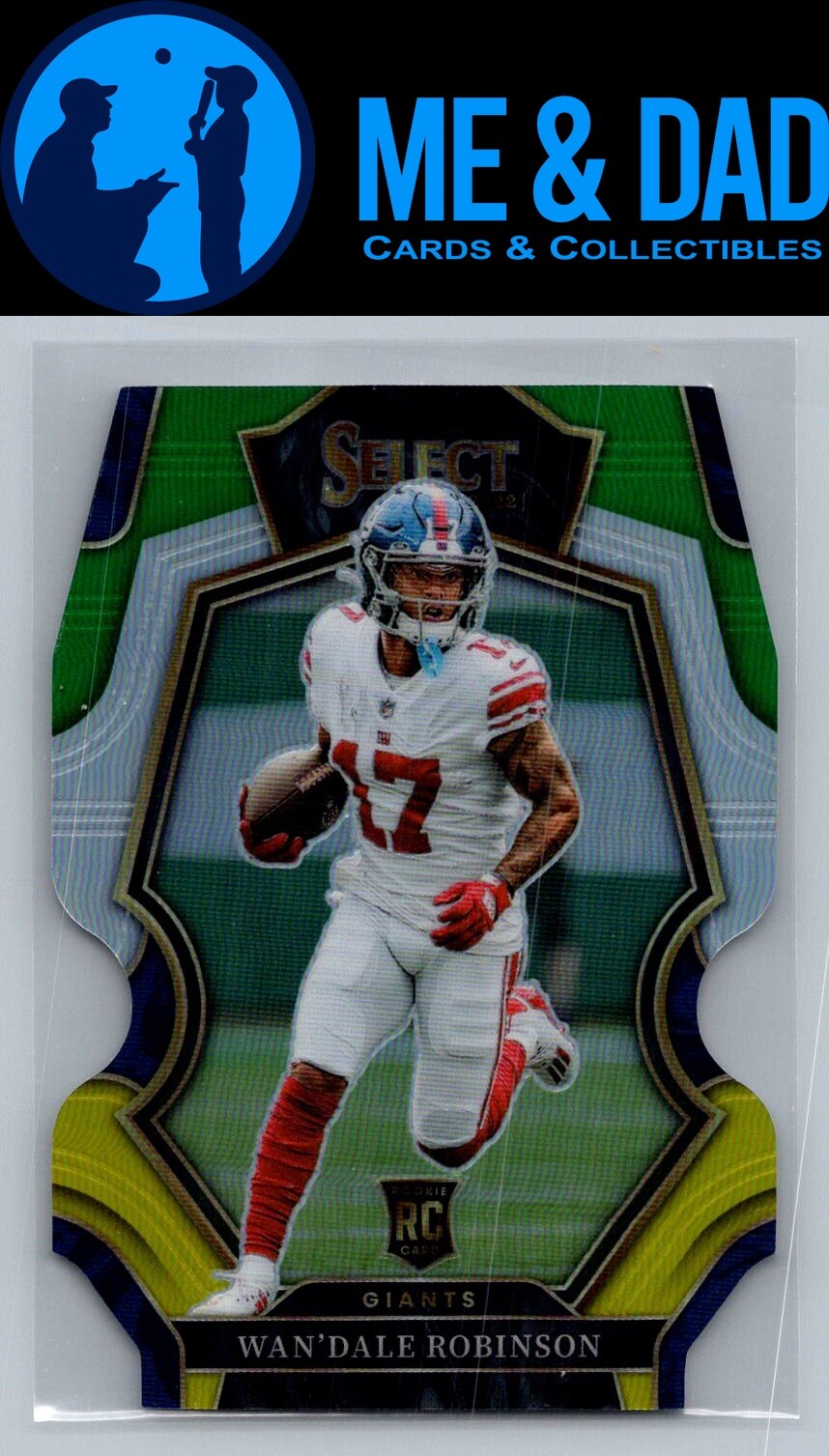 2022 Panini Select #174 Wan'Dale Robinson Green and Yellow Prizm Die Cut
