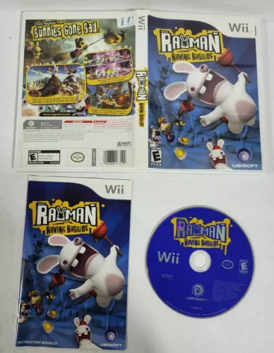 Rayman Raving Rabbids (Nintendo Wii, 2006) CIB / Complete W/ Manual - Tested