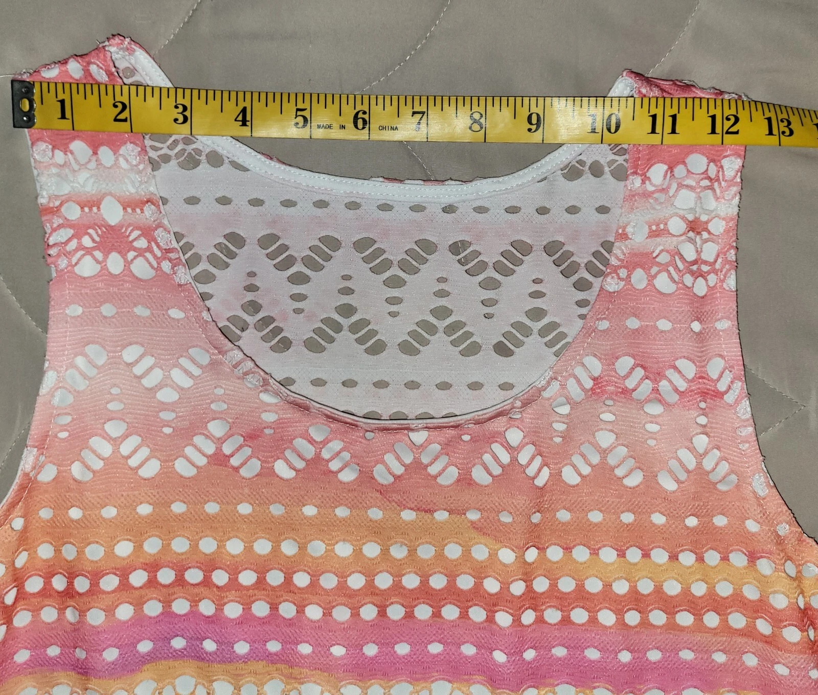 PALM ANGELS Abito in tessuto e ritratto taglia small pesca come nuovo foderato occhiello senza maniche linea A midi