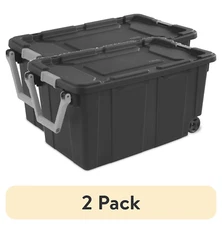 (2 Pack)  Extra Large Storage Bin, 40 Gallon Wheeled Plastic Storage C