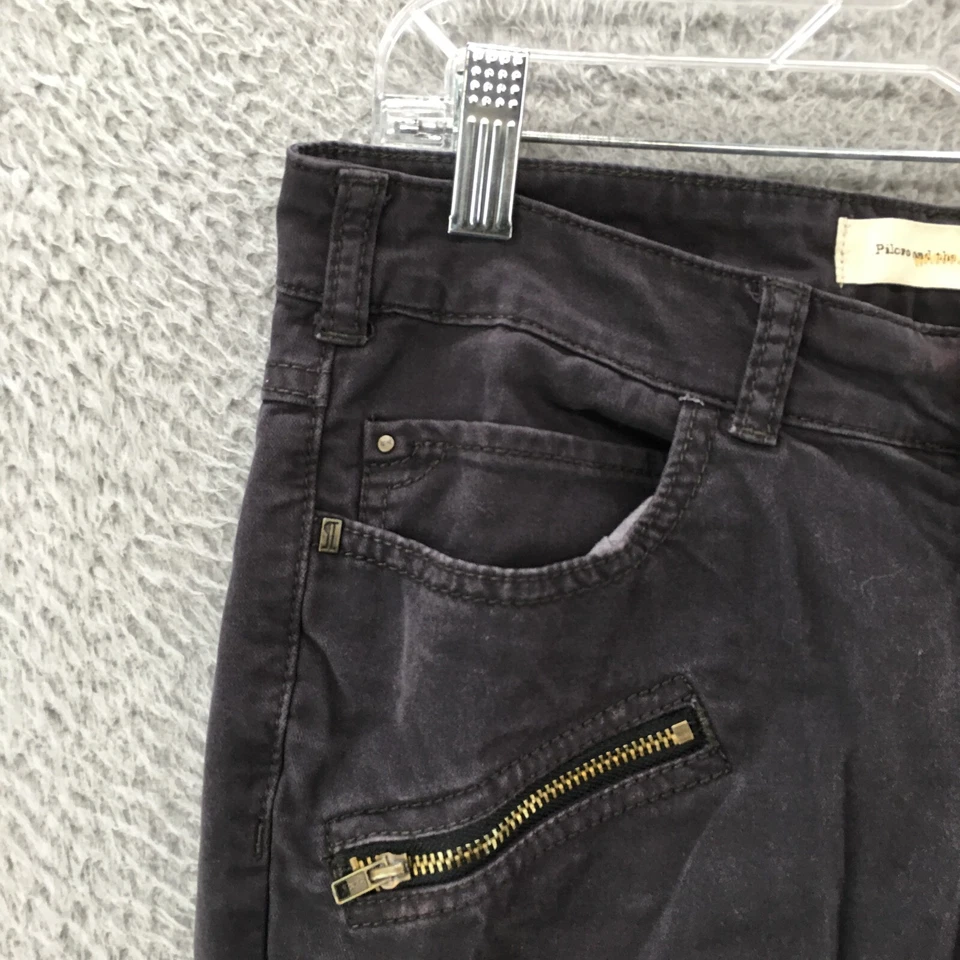 Calça skinny feminina Pilcro And The Letterpress (real 30x28) cinza cintura baixa com zíper - Imagem 3 de 4