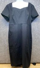 Torrid 22 Little Black Pencil Dress Sweetheart Neckline Stretch Half Zip