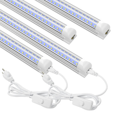 T8 4FT LED Shop Light Fixtures 40W 6500K Linkable High Output Ceiling Tube Light