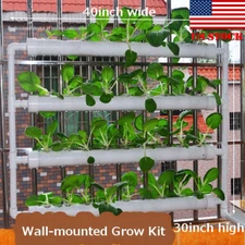110V 36 Plant Sites Hydroponic System Vegetable Grow Kit Wall-Mounted w/ Pump