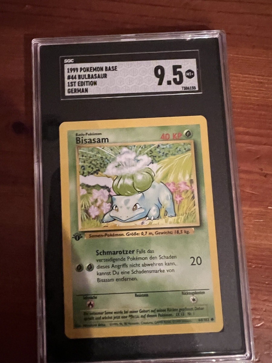 Pokemon Base Set German 1st Edition Bulbasaur Bisasam 44/102 PSA 9