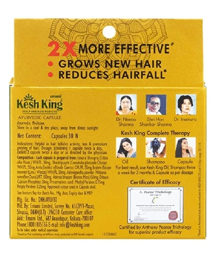 4 x Kesh King Capsules (30caps) Herbal Ayurvedic Hair Growth Supplement - Picture 3 of 3