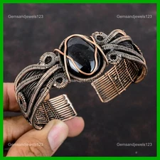 Friendship Day Sale Natural Sugilite Wire Wrapped Elegant New Bangle Cuff Copper