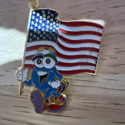 Olympic Izzy & USA Flag Lapel Pin Atlanta Summer Games 1996 Mascot 