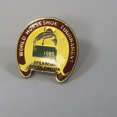 Horseshoe Lapel Pin Tie Tack 1989 World Tournament Spearfish South Dakota