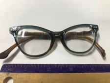 Vintage Original 1950's Cats Eye Bifocals Green/F Glasses Size 4 3/4 Unique USA
