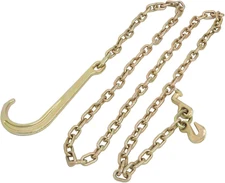 5/16In X 10 FT Grade 70 Tow Chain 15 J Hook and T Hook Mini J Hook Recovery Wrec