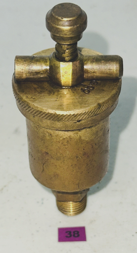 WD ALLEN MFG Co No. 0 Automatic T-Handle Brass Grease Cup Hit Miss Vintage Small - Afbeelding 2 van 16