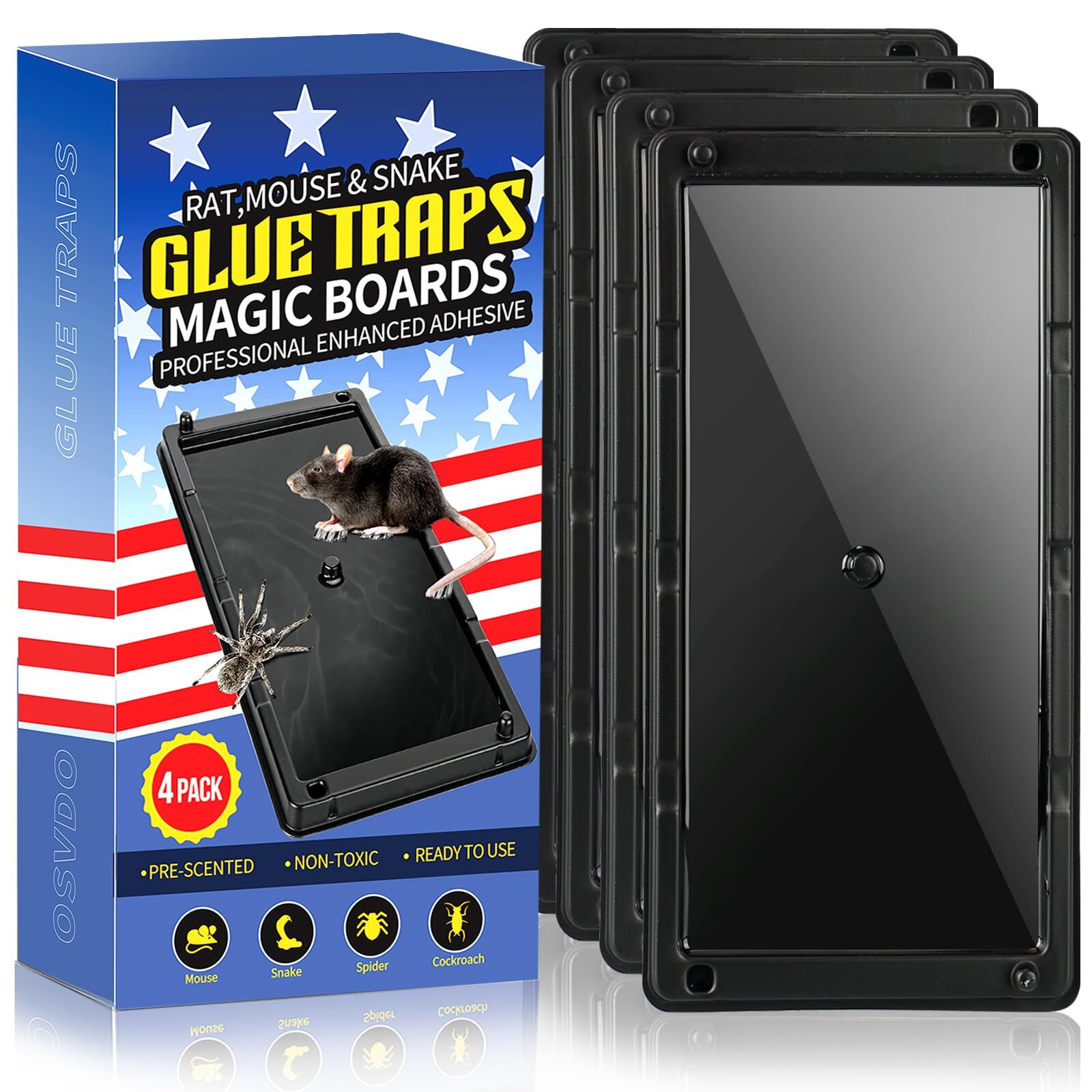 Rat Trap, Large Chipmunk Traps, Glue Traps for Indoor, Super Strong Adhesive ...