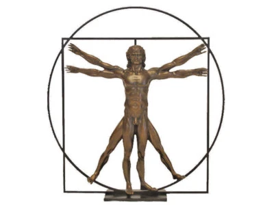 Leonardo da Vinci *der vitruvianische Mensch* Figur Skulptur 20161  - Bild 1 von 4