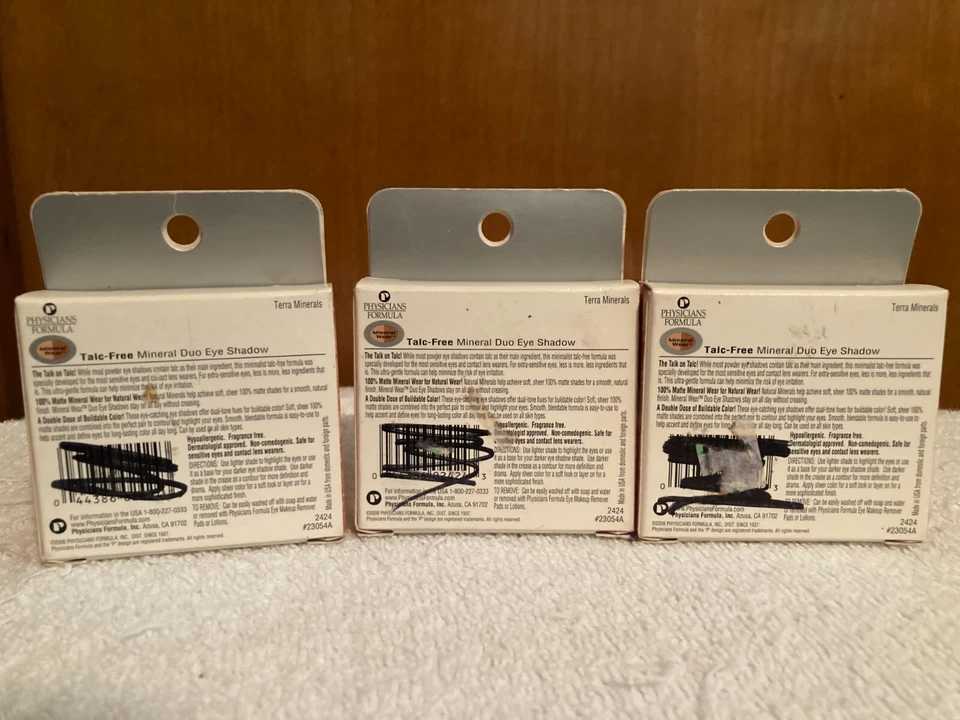 PHYSICIANS FORMULA Mineral Wear Eye Shadow Duo 2424 TERRA MINERALS lot of 3 NEW - Image 2 of 2