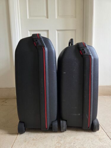 2x Samsonite Large Black Hardshell Suitcase with 2 Wheels, Handle, Lock & Key - Picture 5 of 10