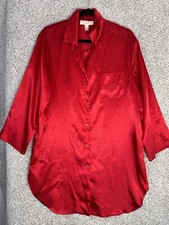 Vintage Oscar de la Renta Robe Pink Label Sz M Satin Kimono Red Women