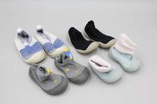 Baby Lot of 4 Pairs Breathable Non-Skid Rubber Sole Sock Shoes Infant Walking