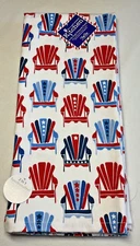KAY DEE KITCHEN TOWELS (2) CHAIRS RED WHITE BLUE 100% COTTON 18 X 28 NWT
