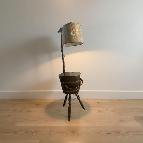 Vintage Firkin Lamp by Basketville on Legs– Never Used – Original Box – Rustic P - Picture 12 of 12