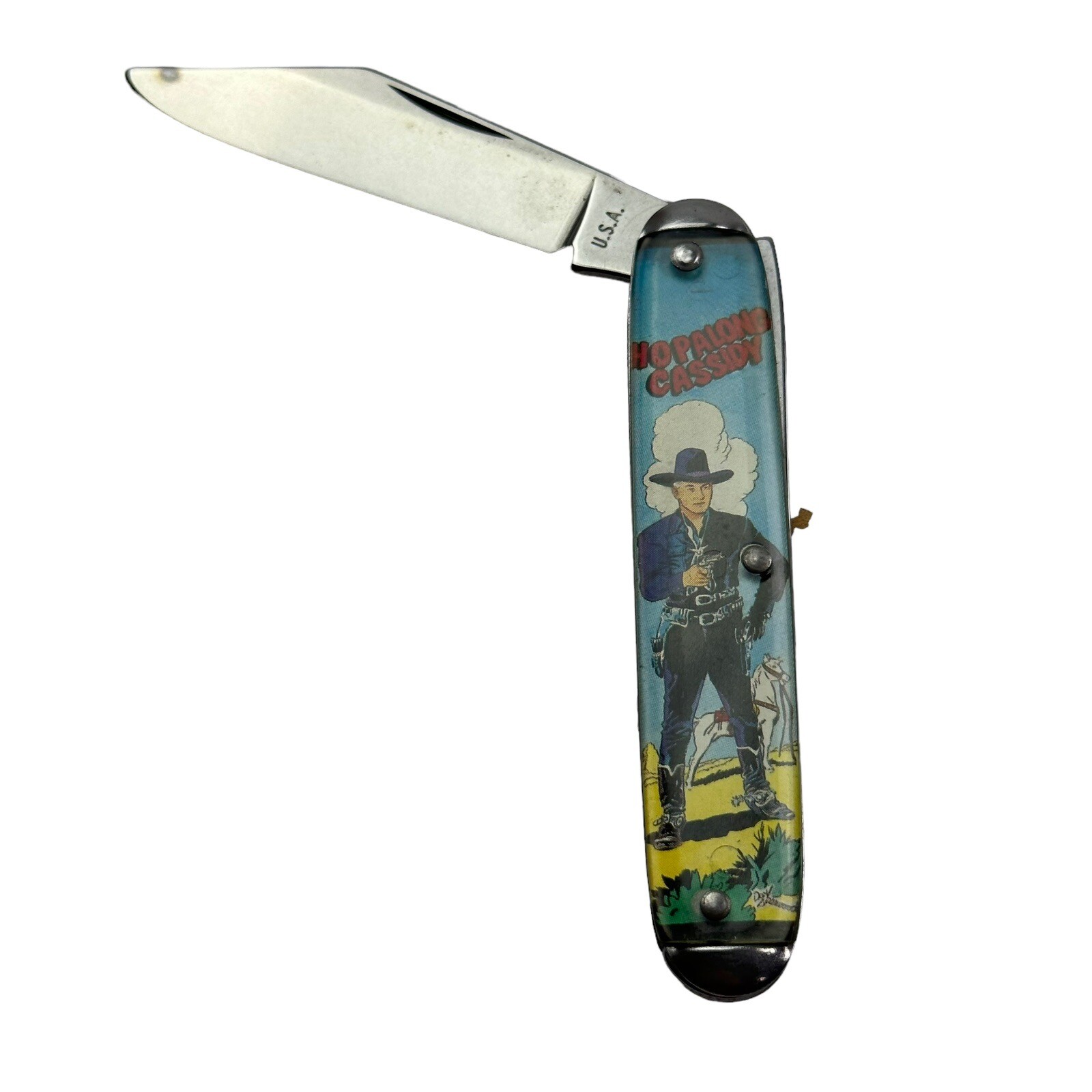 Vintage Novelty Cutlery Ireland Hopalong Cassidy Single Blade Knife
