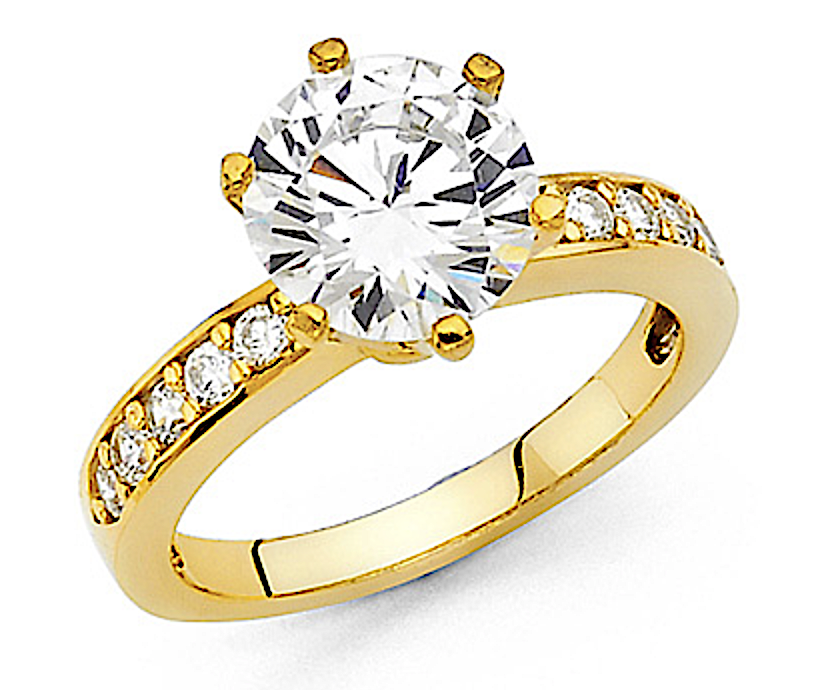 3.50 Ct Round Cut Solid 14K Yellow Gold Created Diamond Engagement
