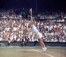 Tennis Tony Roche Of Austalia In Action At Wimbledon 1969 Old Photo
