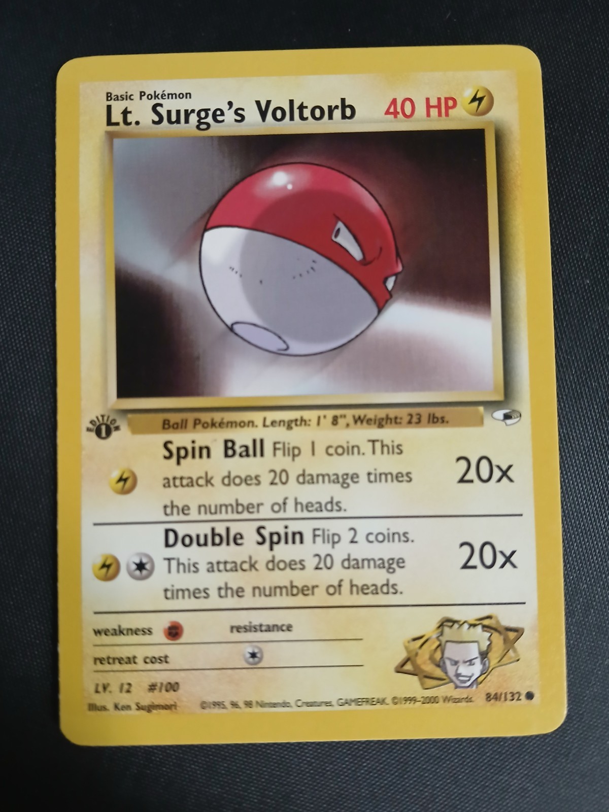 Lt. Surge's Voltorb 84/132 Common Gym Heroes Pokemon 1st Edition LP