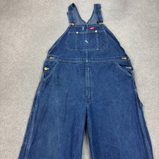 Dickies Dungarees Adult 38x30 Blue Overalls Denim Workwear Bib Carpenter Men